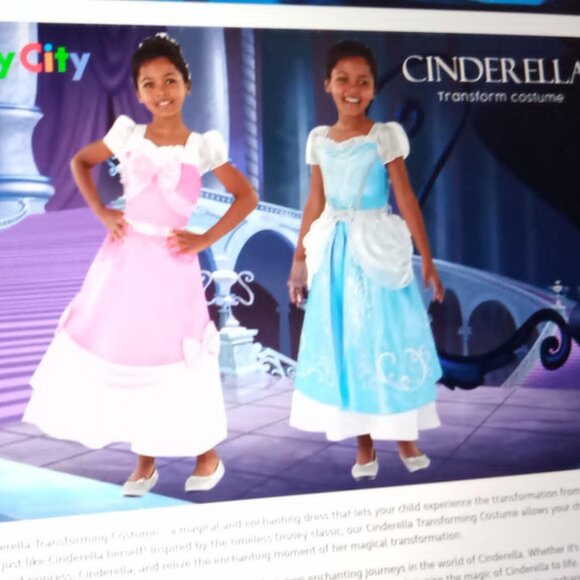 Party City Other - 1 NEW! Disney Princess Cinderella 2 in1 Magic Dress Dress-Up Costume